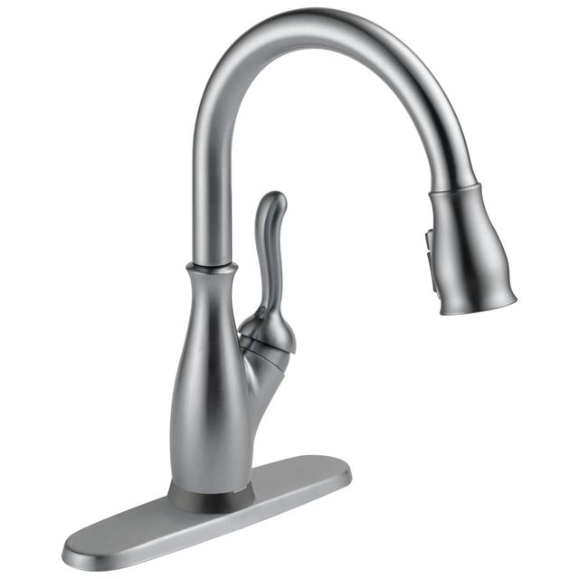 Delta Leland® Arctic Stainless Touch2O® Kitchen Faucet-0