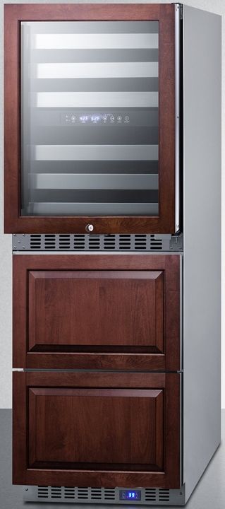 Summit® 24" Panel Ready Wine Cooler and Refrigerator Drawers-2