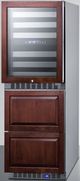 Summit® 24" Panel Ready Wine Cooler and Refrigerator Drawers-2