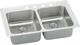 Elkay Lustertone® Classic Lustrous Satin Stainless Steel 33" x 19.5" x 6.5" 1-Hole Equal Double Bowl Drop-in ADA Sink with Perfect Drain® and Quick-Clip-0