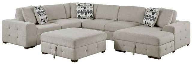Homelegance® Raife 5-Piece Taupe Right-Arm Facing Sleeper Sectional with Chaise and Ottoman-0