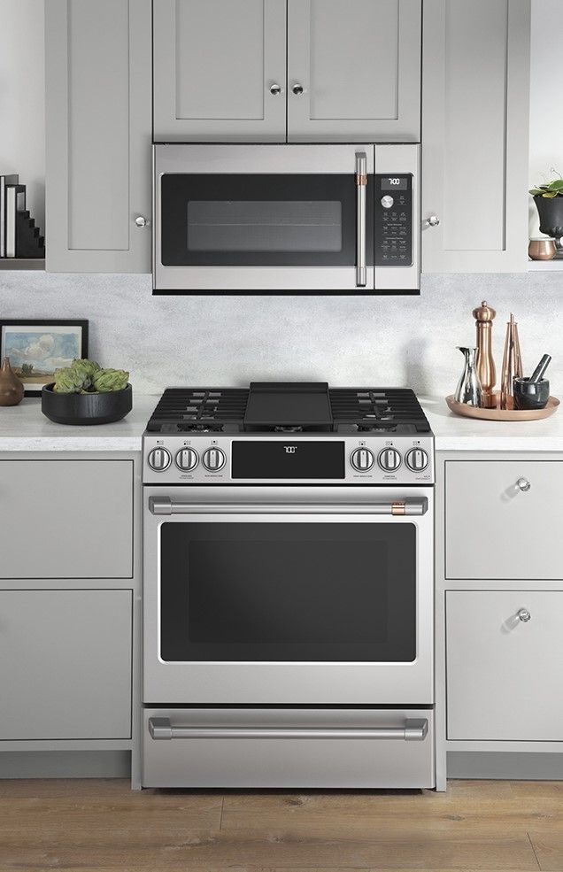 Café™ 30" Stainless Steel Slide In Gas Range-2