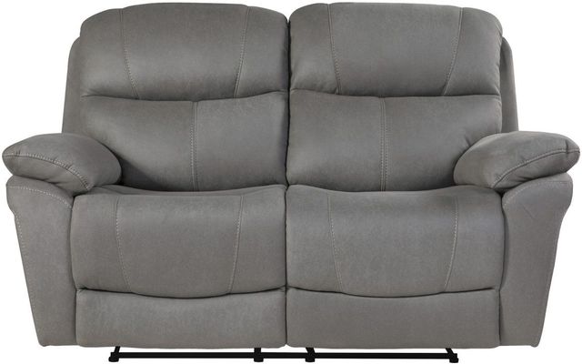 Homelegance® Longvale Gray Power Double Reclining Loveseat with Power Headrests-1