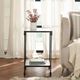 Renwil® Giulia White Accent Table with Matte Black Base-1