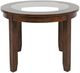 Jofran Inc. Urban Icon Glass Top Round Dining Table with Merlot Base-2