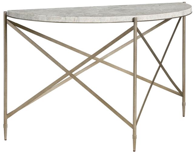 Universal Explore Home™ Avaline White Spier Console Table with Gold Base-0