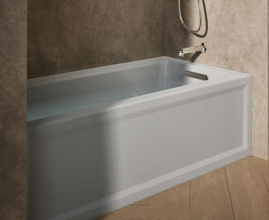 KOHLER® Archer® Ice Gray 60" x 30" Alcove Bath with Bask® Heated Surface - Right Drain-1