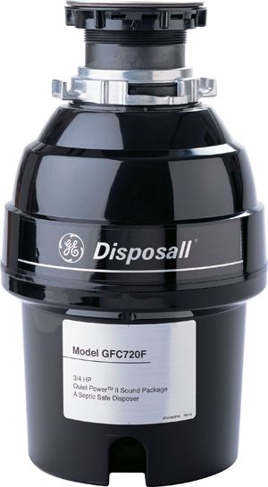 GE 3/4 HP Continuous Feed Food Waste Disposer-Black-0