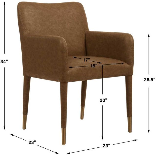 Uttermost® Conifer Camel Dining Armchair-2