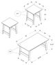 Tables d'appoint rectangulaire 3 morceaux, brun, Monarch Specialties®-4