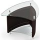 BDI Fin™ 1110  Glass Top End Table with Espresso Stained Oak Base-0