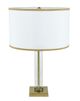 A & B Home Gold/White Table Lamp with Glass Cylinder and Pedestal Base-0