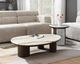 ACME Furniture Haidar Natural Marble Top Coffee Table with Brown Legs-1