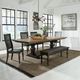 Liberty Furniture Harvest Home 6-Piece Barley Brown/Chalkboard Trestle Table Set-1