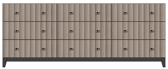Country View Woodworking Customizable American Modern 84" 9-Drawer Silver Knob Wood Legs Dresser-0