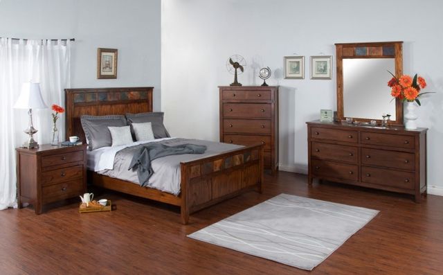 Sunny Designs™ Santa Fe Dark Chocolate Queen Storage Panel Bed-1