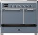 Ilve® Majestic III 40" Blue Gray Pro Style Induction Range with Solid Door and Chrome Trim-2