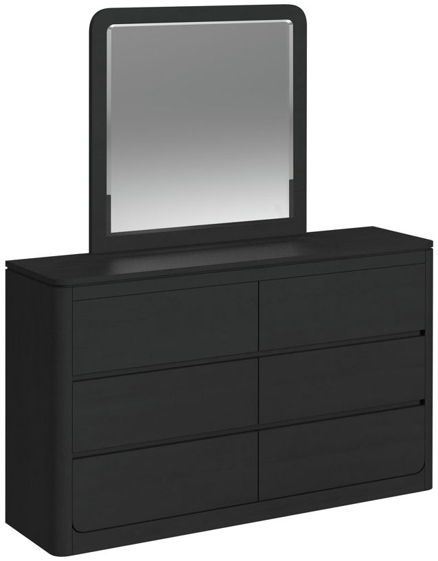 2 drawer black dresser Marceline 6-drawer Dresser with Mirror Black – Value Home Furniture main image 1