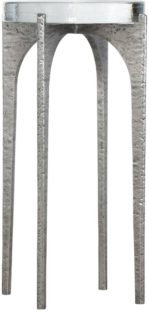 Hooker® Furniture Chapman Glass Top Martini Table with Pewter Base-0