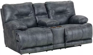 iAmerica Odyssey Slate Lay Flat Reclining Console Loveseat
