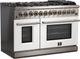 FORNO® Capriasca 48" Stainless Steel Pro Style Dual Fuel Range with White Door-1