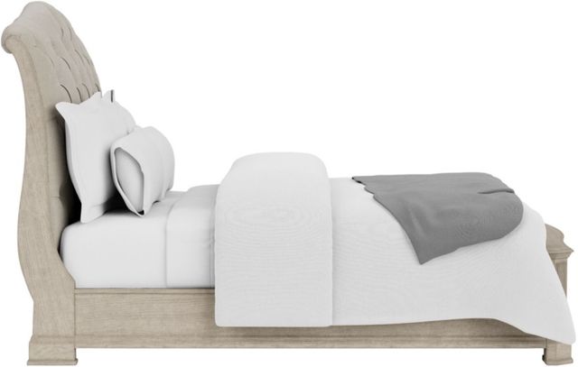Riverside Furniture Kensington Vintage Linen Queen Upholstered Sleigh Bed-3