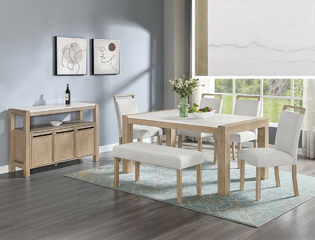 Crown Mark Dune Wired White Dining Table Top-1