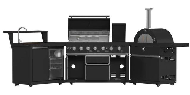 FORNO® Alta Qualita 4 Burner 145" Black Outdoor Kitchen Kit-4