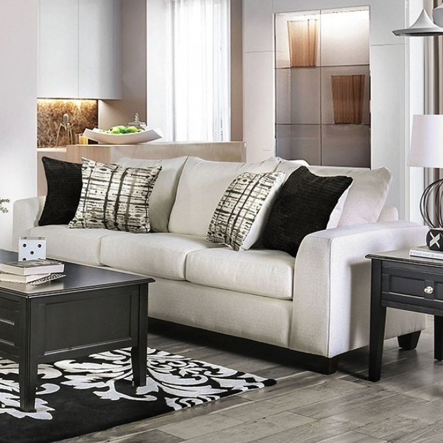 Furniture of America® Barnett 2-Piece Ivory Sofa Set-1