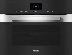 Front view of the Miele 24" Clean Touch Steel Electric Speed Oven
