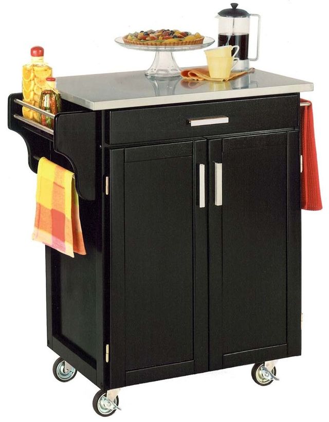 homestyles® Cuisine Cart Black Kitchen Cart-1