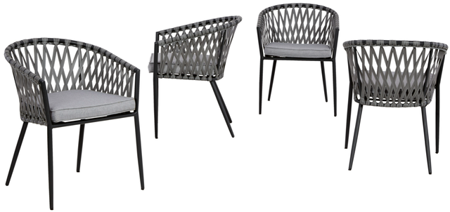Signature Design by Ashley® Palm Bliss 4-Piece Grey Outdoor Chair Set-1