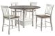 Steve Silver Co. Joanna 5-Piece Mocha Drop-Leaf Counter Set with Ivory Base-0