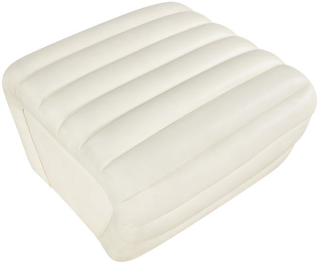 Meridian Furniture Vega Cream Leather Upholstered Ottoman-2