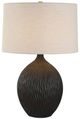 Uttermost® Levee Light Gray Table Lamp with Satin Black Base-0