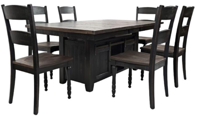 Jofran Inc. Madison County 7-Piece Vintage Black 42" Dining Set-0