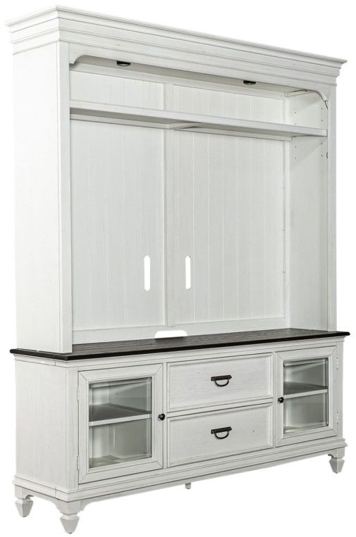 Liberty Furniture Allyson Park Charcoal/Wirebrushed White Entertainment Center-0