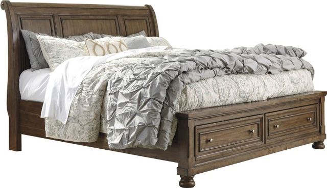 Signature Design by Ashley® Flynnter 3-Piece Medium Brown King Panel Bed Set-1