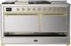 Ilve® Majestic III 60'' Stainless Steel Pro Style Dual Fuel Liquid Propane Range with Solid Door and Brass Trim-1