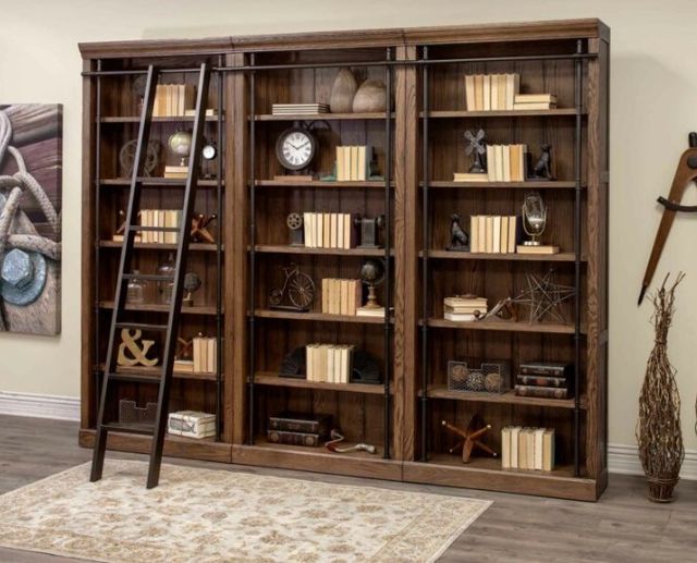 Martin Furniture Avondale 3-Piece Weathered Oak Bookcase-1