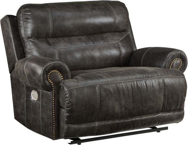 Signature Design by Ashley® Grearview Charcoal Wide Seat Power Recliner-0