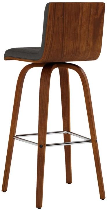 Armen Living Vienna 4-Piece Gray/Walnut Swivel Barstool Set-4