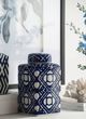 A & B Home Valora Blue/White Lidded Jar-4