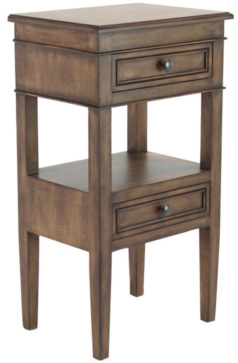 Deco Marche Light Brown 2-Drawer Accent Table-0