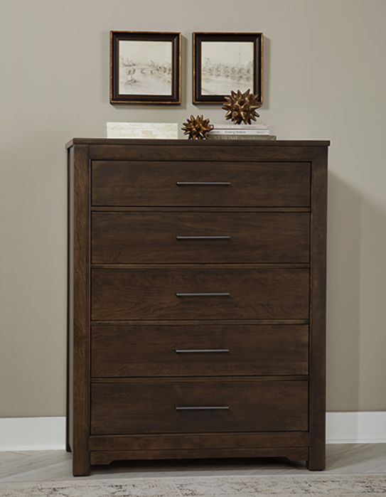 LM Co Home By Vaughan-Bassett Crafted Cherry by Ben & Erin Napier Dark Cherry 5-Drawer Chest-1