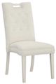 Fairfield® Customizable Entree Dining Pull Tall Back Armless Stack Chair with Linen Legs and Buttons-0