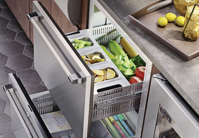 Perlick® Signature 24" 5.2 Cu. Ft. Stainless Steel Refrigerator Drawers-2