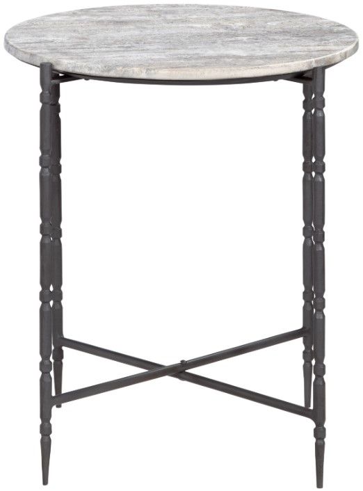 Crestview Collection Cassian Gray End Table with Black Base-2