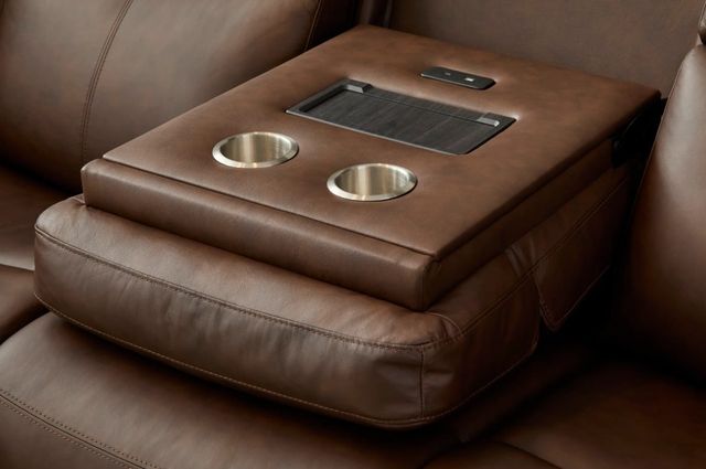 Flexsteel® Alister Burnt Umber Leather Power Gliding Sofa with Power Headrests and Lumbar-4