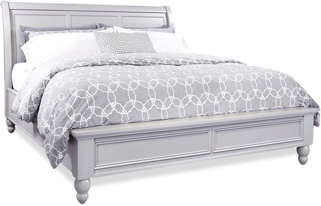 aspenhome® Cambridge Light Gray Paint Queen Sleigh Bed-0